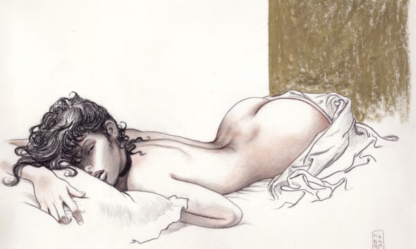 https://www.quotidianopiemontese.it/wp-content/uploads/2026/05/Molly-Sul-Letto-Milo-Manara-590x354.jpg